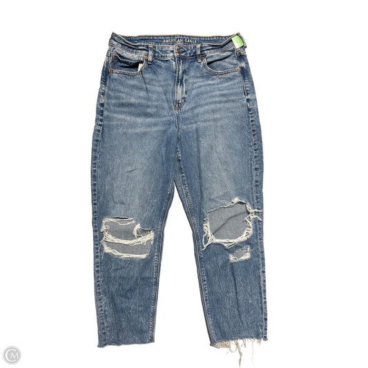 Jeans Cropped By American Eagle In Blue Denim, Size: 14