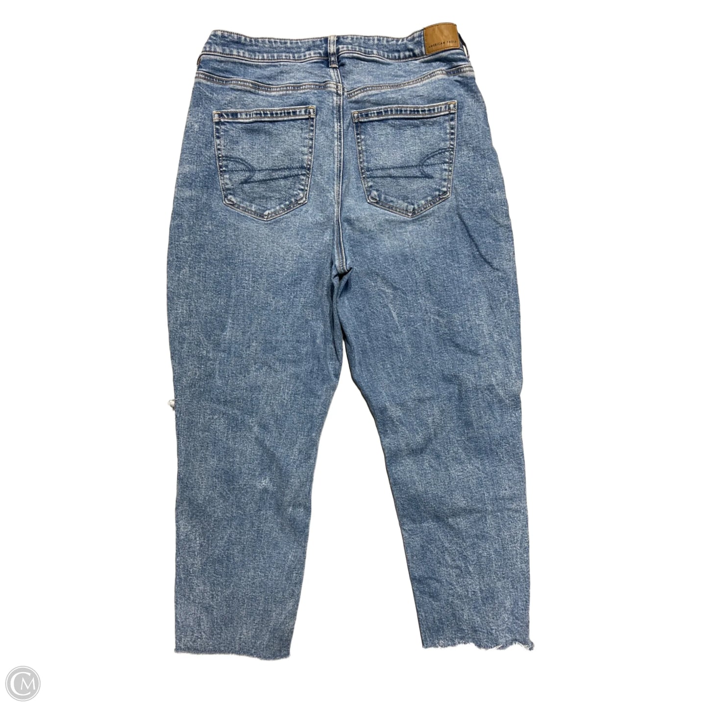 Jeans Cropped By American Eagle In Blue Denim, Size: 14