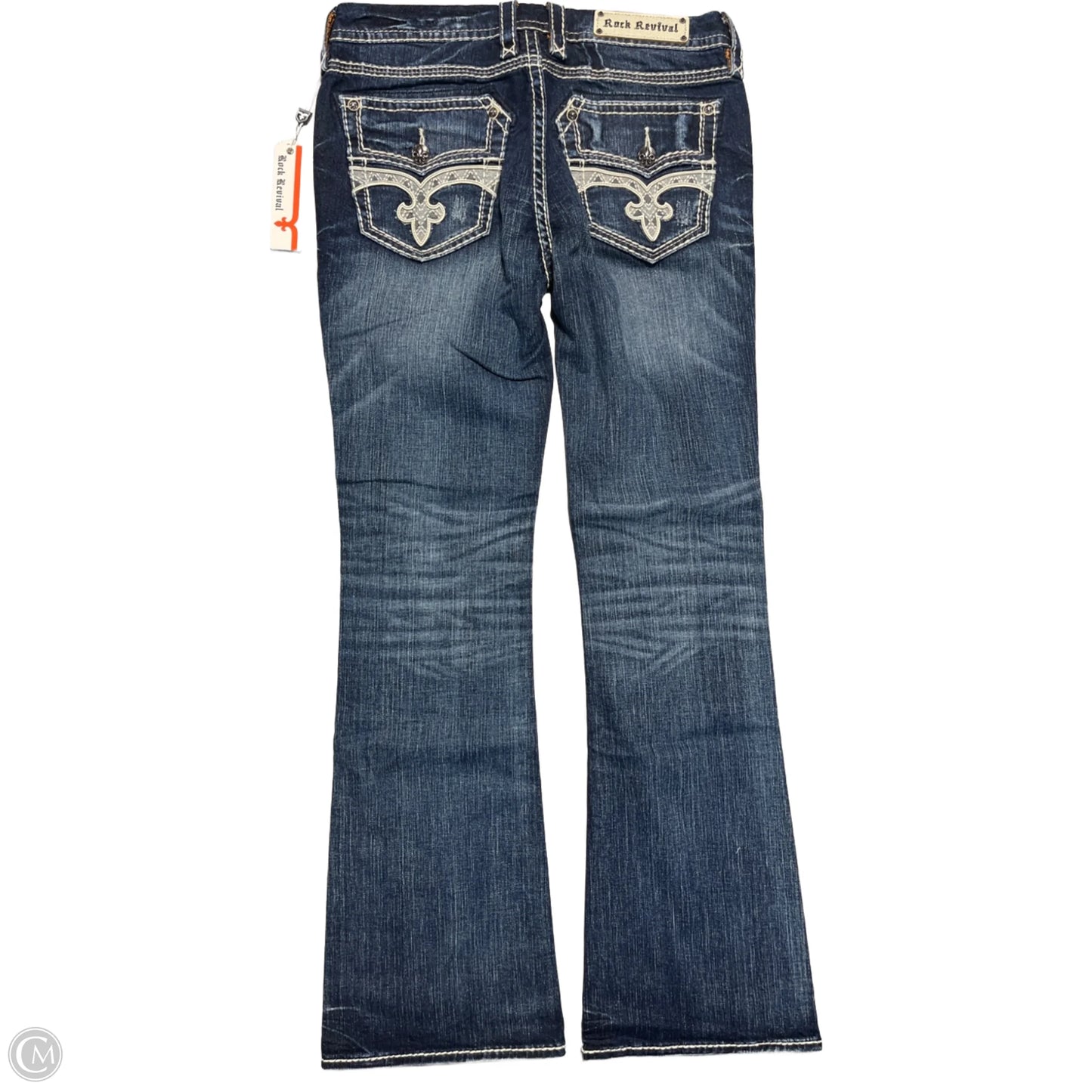 Jeans Straight By Rock Revival In Blue Denim, Size: 14