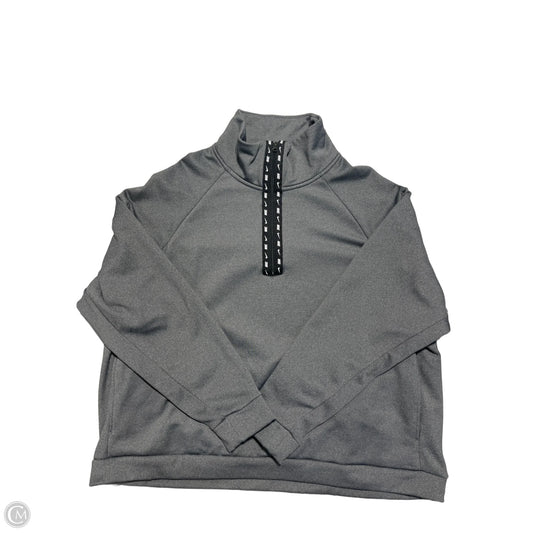 Athletic Top Long Sleeve Collar By Nike In Grey, Size: Xxl
