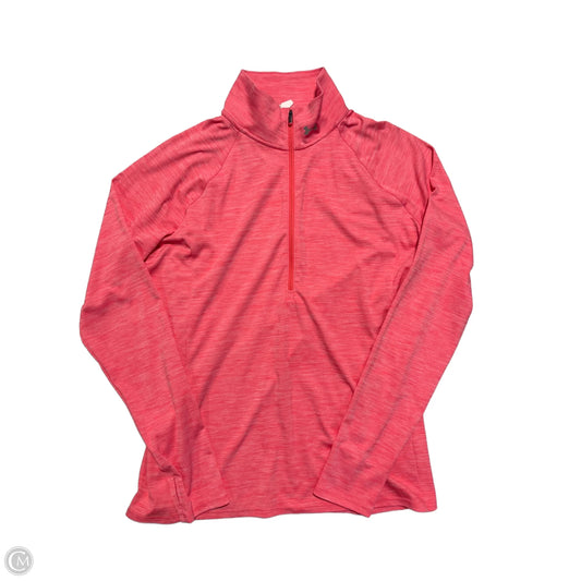 Athletic Top Long Sleeve Collar By Under Armour In Coral, Size: Xl