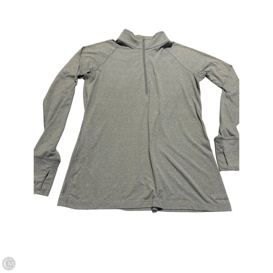 Athletic Top Long Sleeve Collar By Eddie Bauer In Grey, Size: M