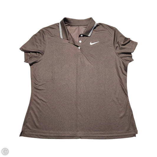 Top Short Sleeve By Nike In Brown, Size: Xl