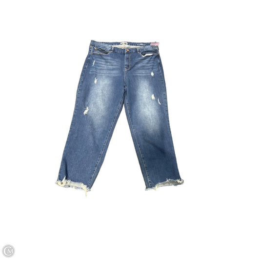 Jeans Cropped By Nicole Miller In Blue Denim, Size: 16
