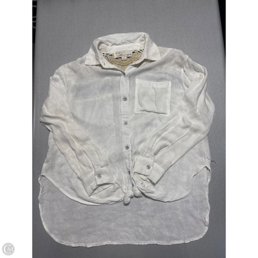 Top Long Sleeve By Vintage Havana In White, Size: S