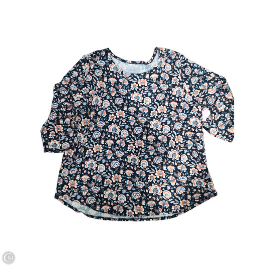 Top 3/4 Sleeve By Cupio In Floral Print, Size: 2x