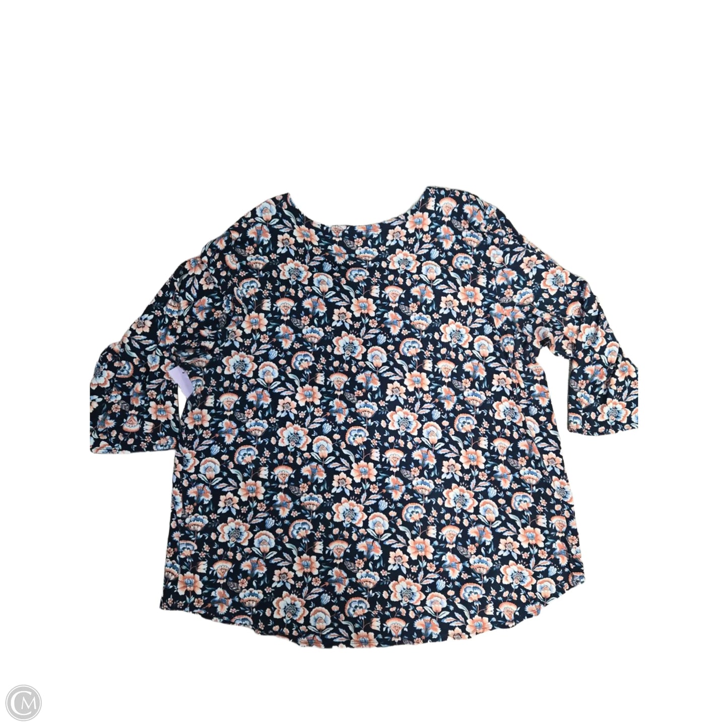 Top 3/4 Sleeve By Cupio In Floral Print, Size: 2x