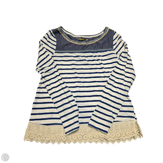 Top Long Sleeve By Little Yellow Button In Striped Pattern, Size: M