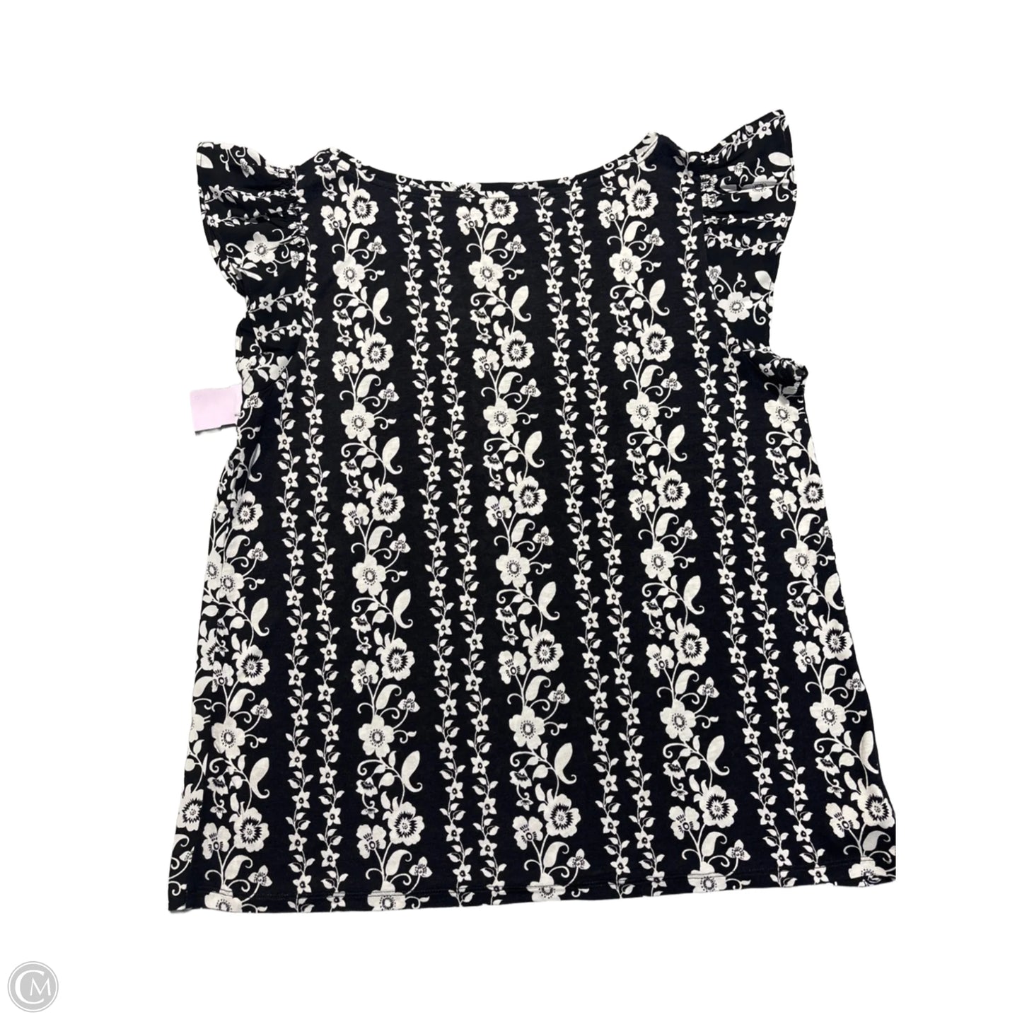 Top Sleeveless By Loft In Black & White, Size: M