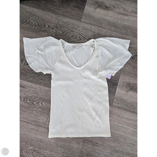 Top Short Sleeve By Loft In Cream, Size: Xs