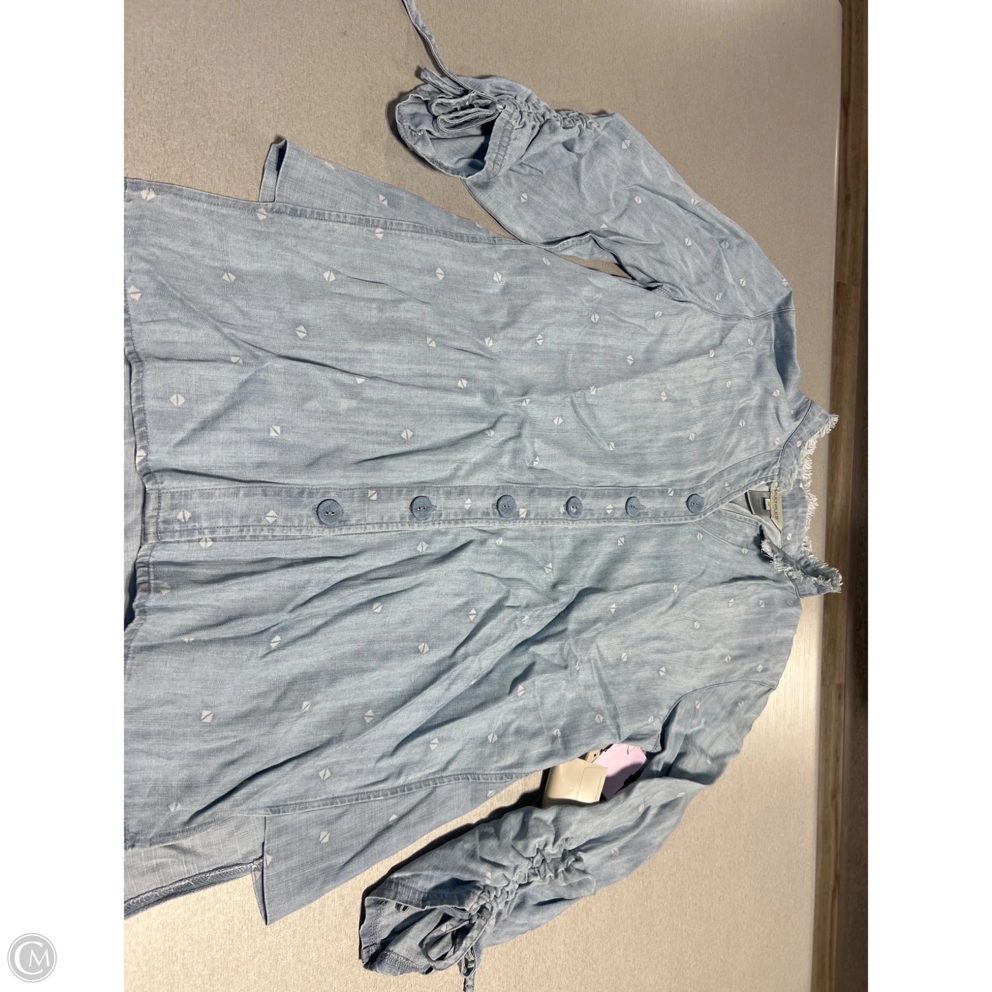 Top Long Sleeve By Multiples In Blue Denim, Size: Xs