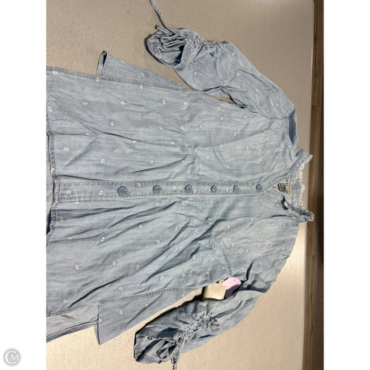 Top Long Sleeve By Multiples In Blue Denim, Size: Xs