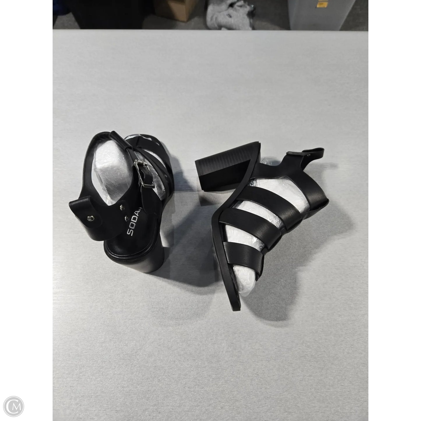 Sandals Heels Block By Soda In Black, Size: 10