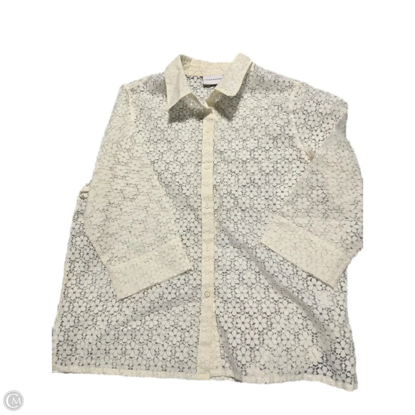 Top Long Sleeve By Alfred Dunner In Cream, Size: Xxl