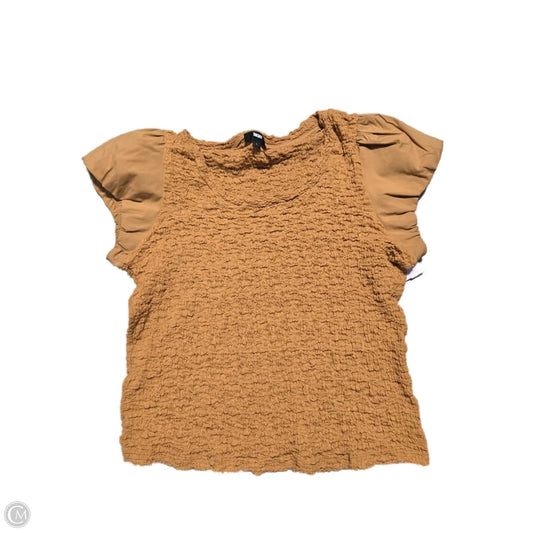 Top Short Sleeve By Dkny In Yellow, Size: L