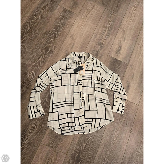 Blouse Long Sleeve By Cmb In Black & White, Size: L