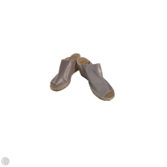 Sandals Heels Wedge By Cmc In Silver, Size: 9