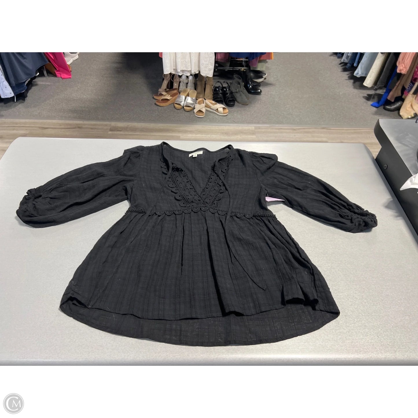 Top Long Sleeve By Max Studio In Black, Size: S