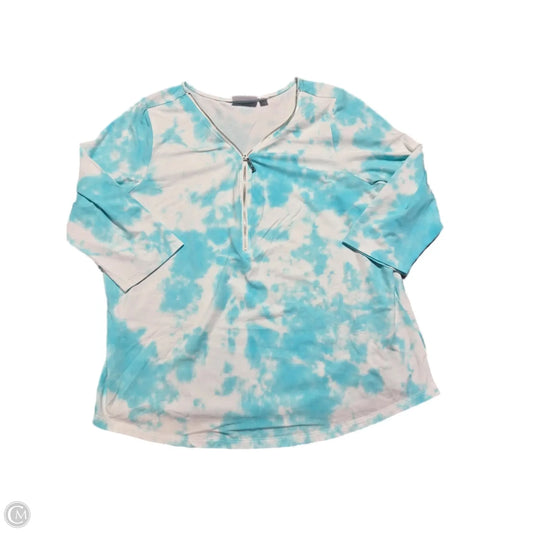 Top Short Sleeve By Belle By Kim Gravel In Teal, Size: Xl