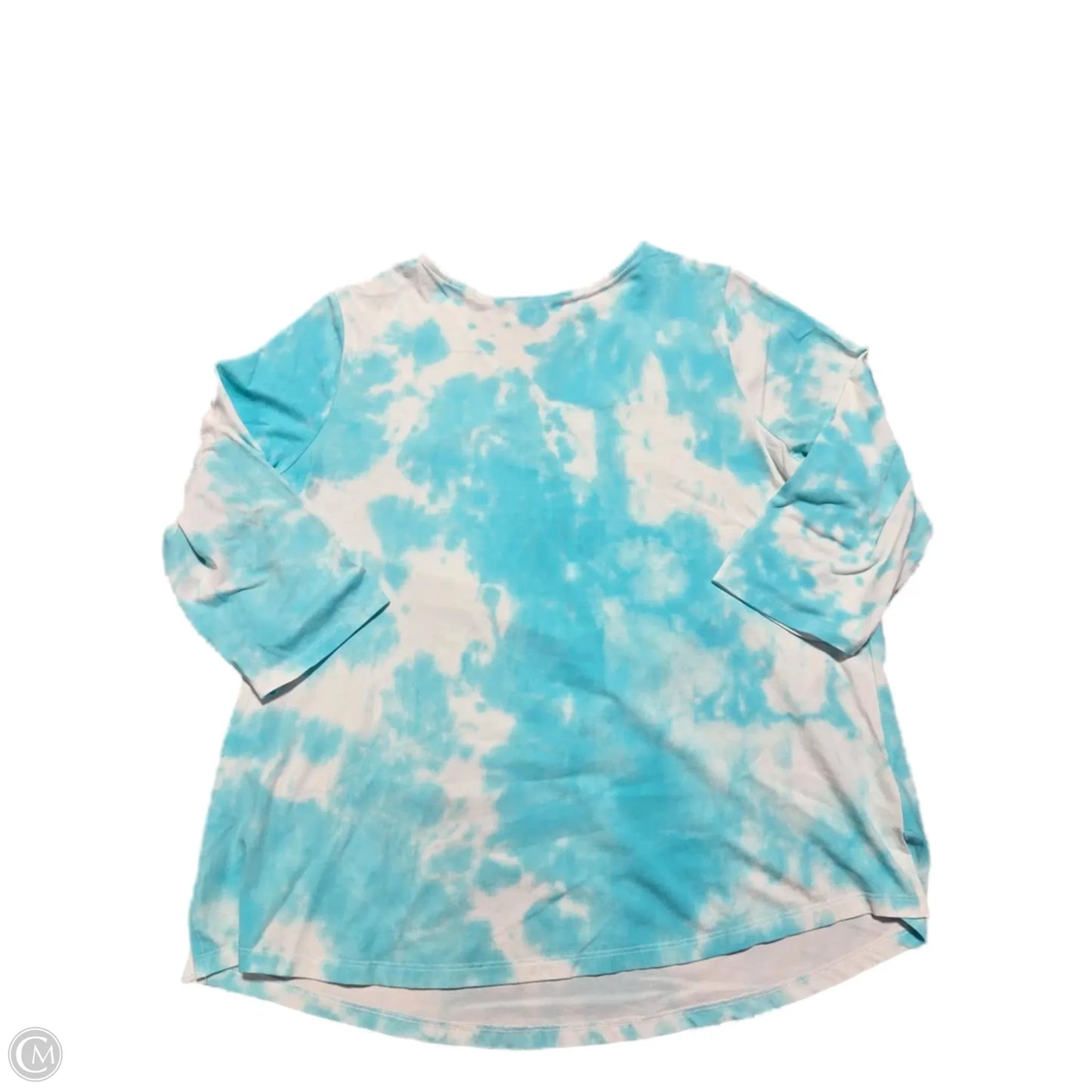 Top Short Sleeve By Belle By Kim Gravel In Teal, Size: Xl