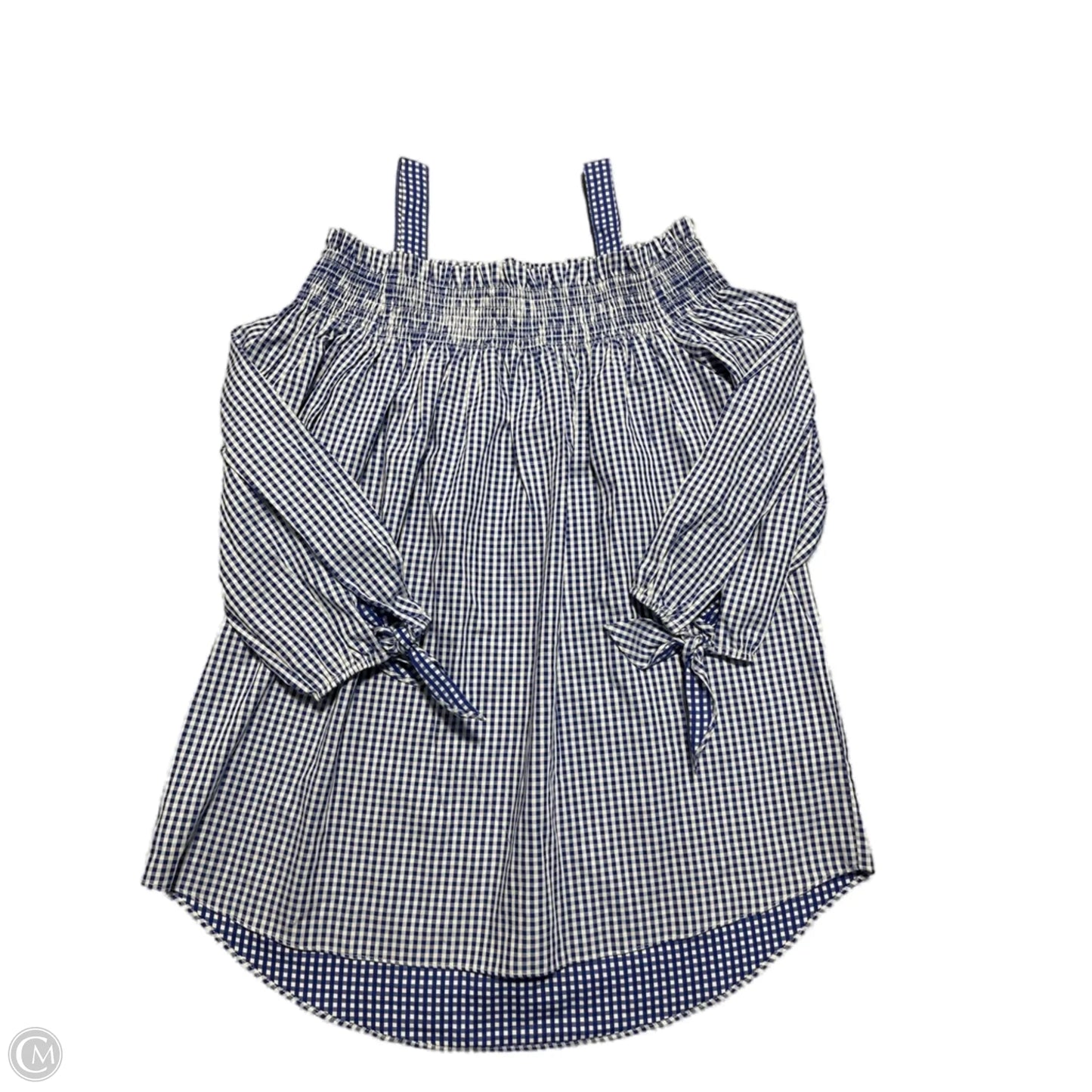 Top 3/4 Sleeve By Tyler Boe In Checkered Pattern, Size: M