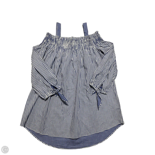 Top 3/4 Sleeve By Tyler Boe In Checkered Pattern, Size: M