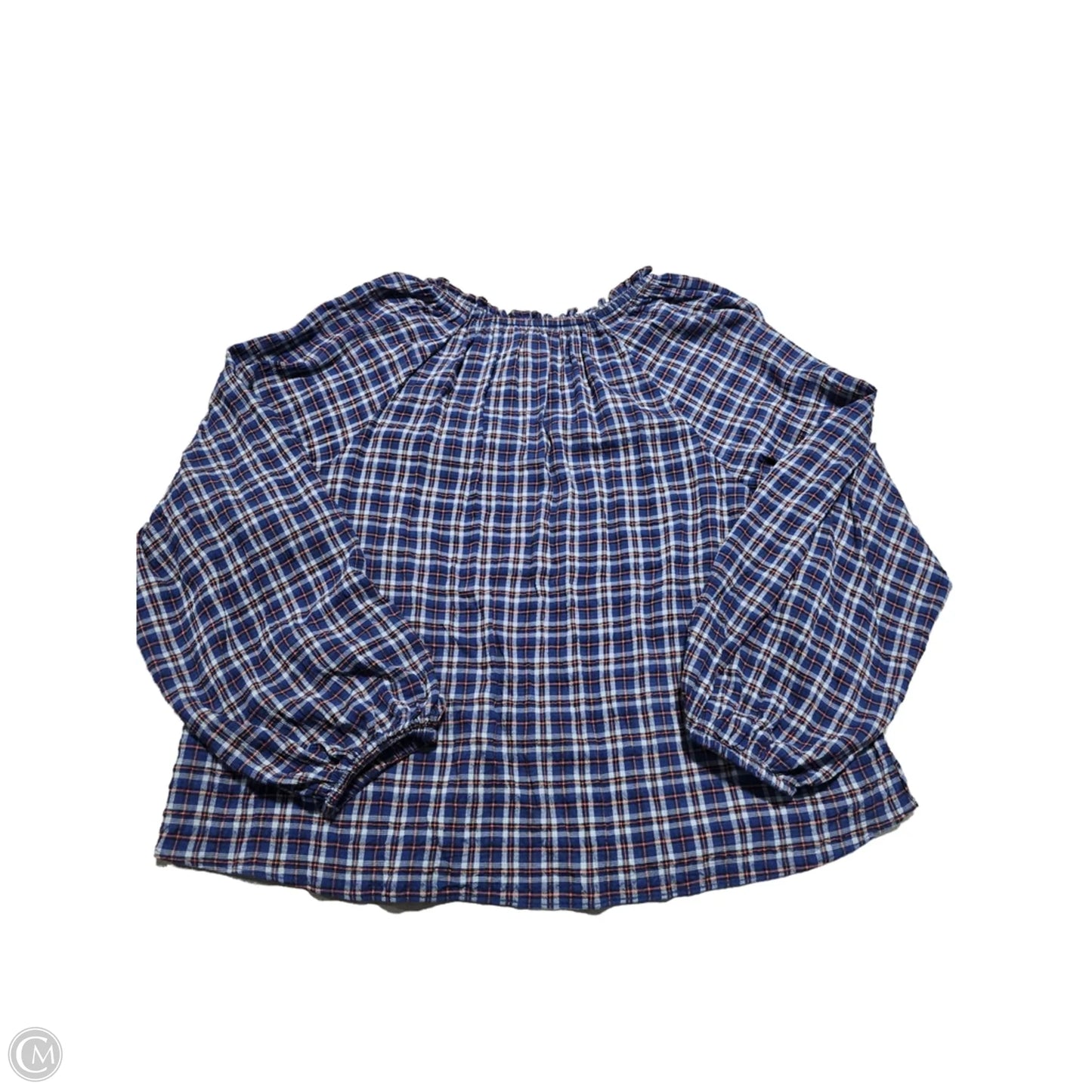 Top Long Sleeve By Old Navy In Plaid Pattern, Size: L