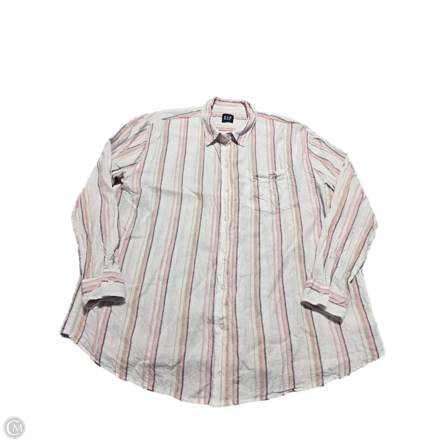Top Long Sleeve By Gap In Striped Pattern, Size: L
