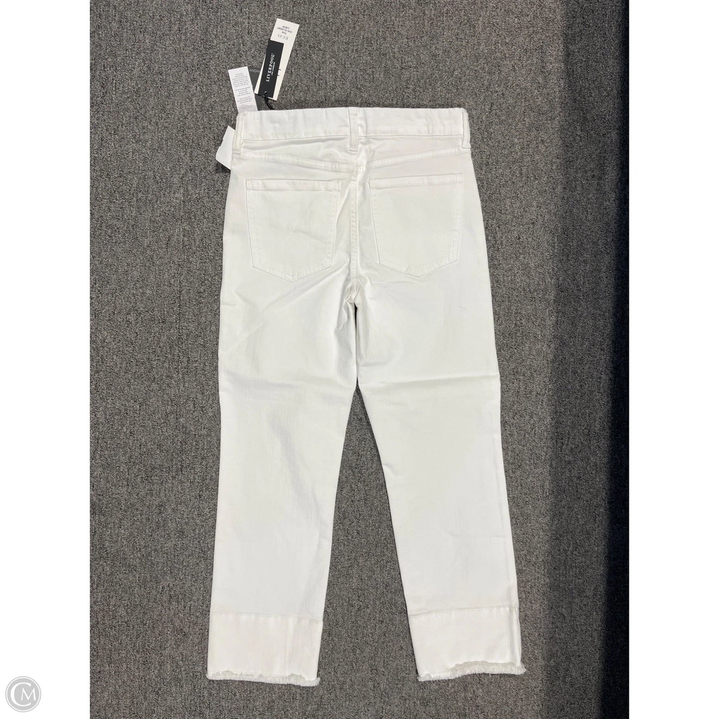 Jeans Cropped By Liverpool In White Denim, Size: 2