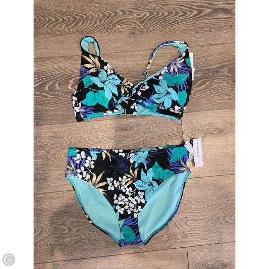 Swimsuit 2pc By Liz Claiborne In Tropical Print, Size: Xl