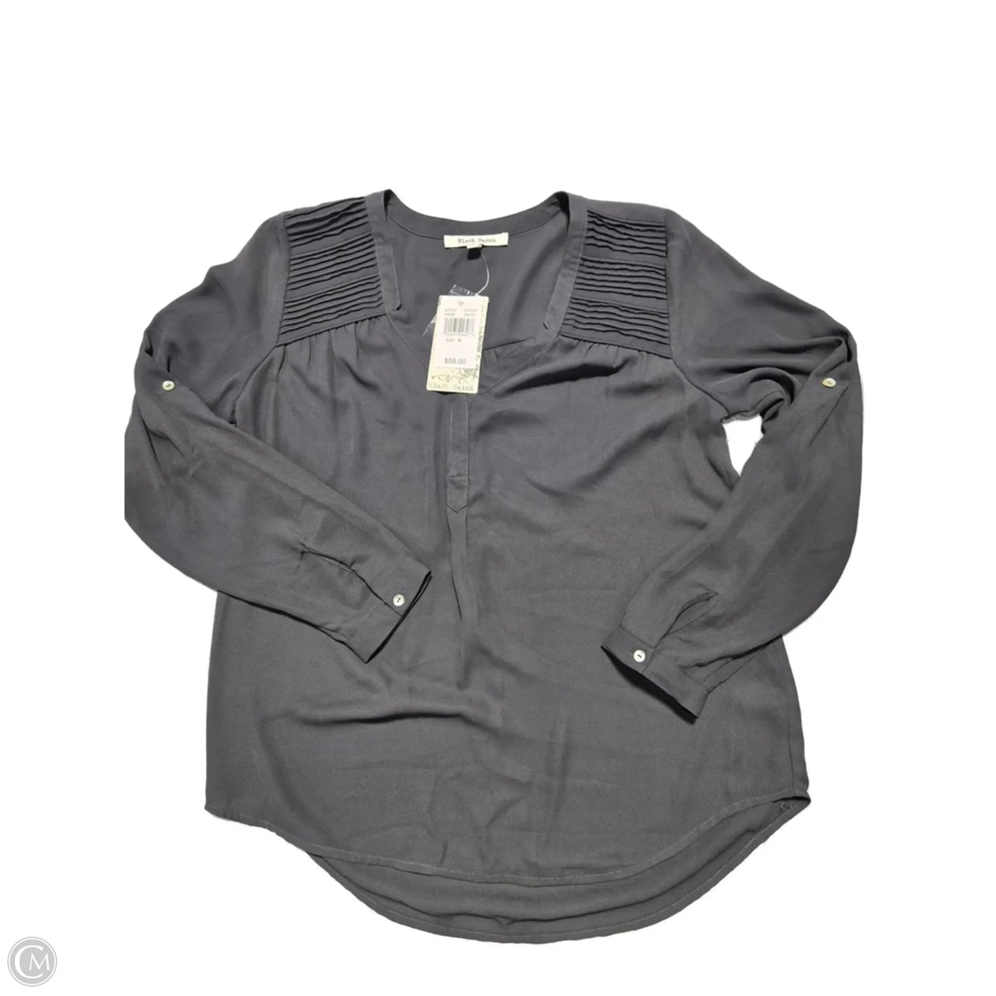 Top Long Sleeve By Black Rainn In Grey, Size: M