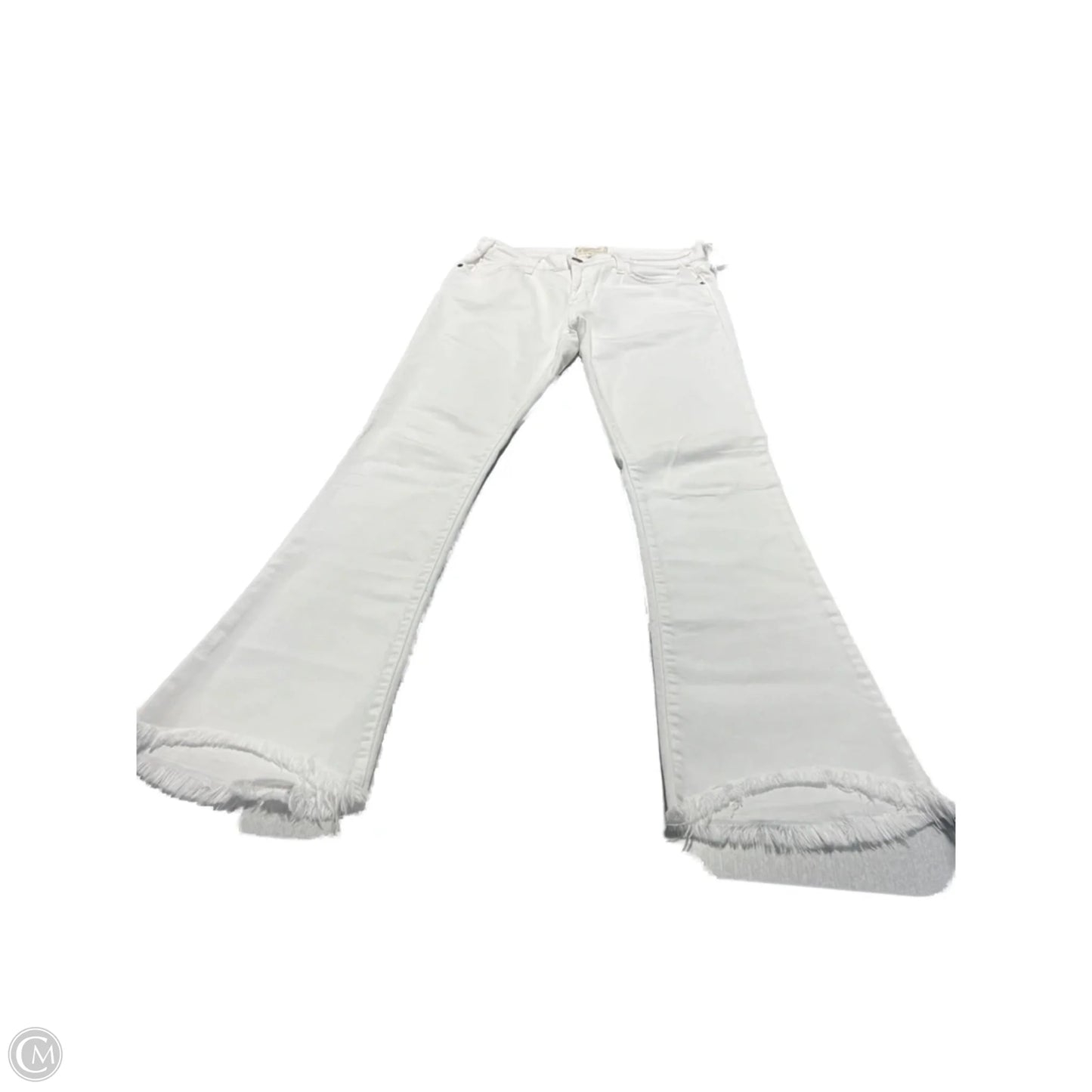 Jeans Flared By Current Elliott In White Denim, Size: 4
