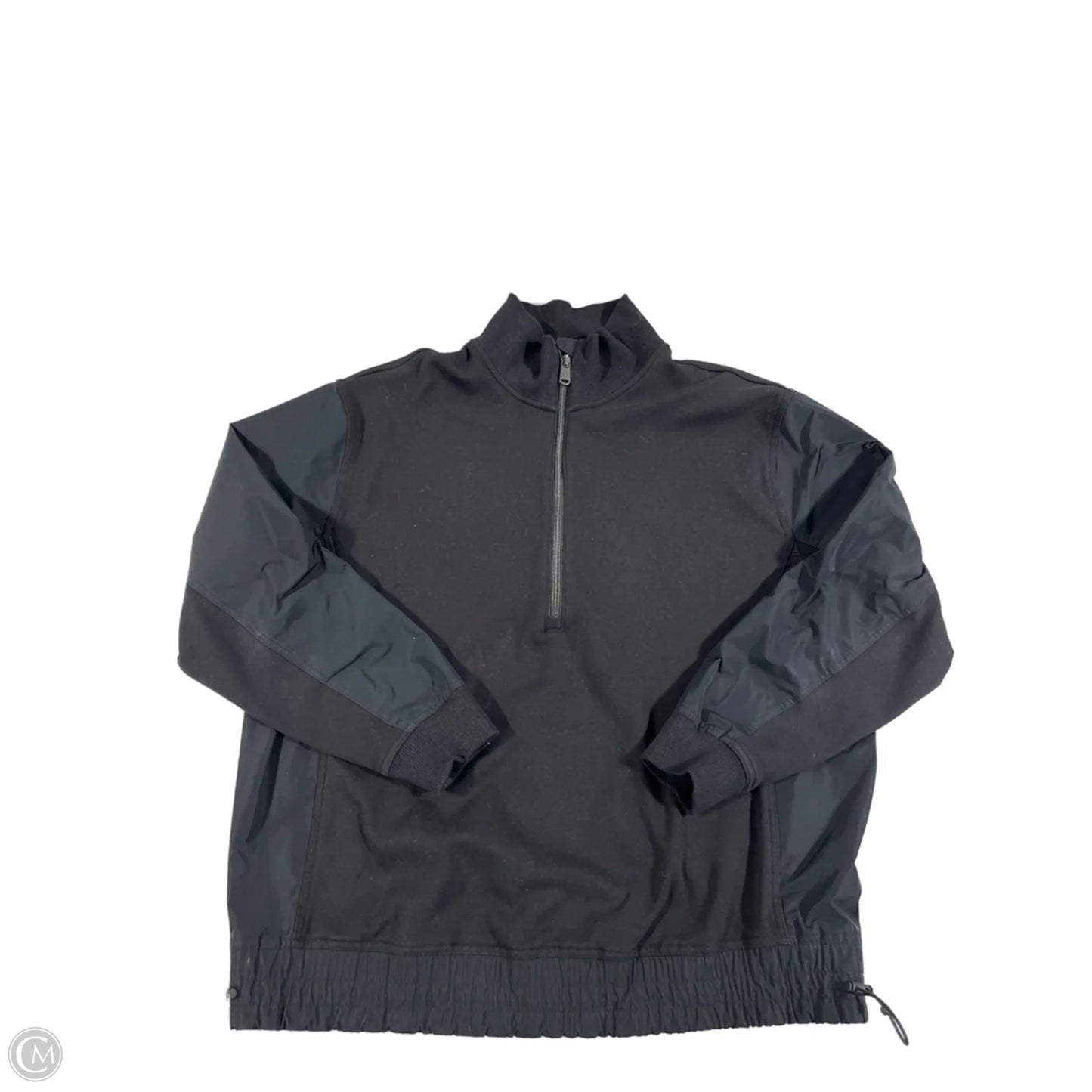 Athletic Top Long Sleeve Collar By Athleta In Black, Size: M