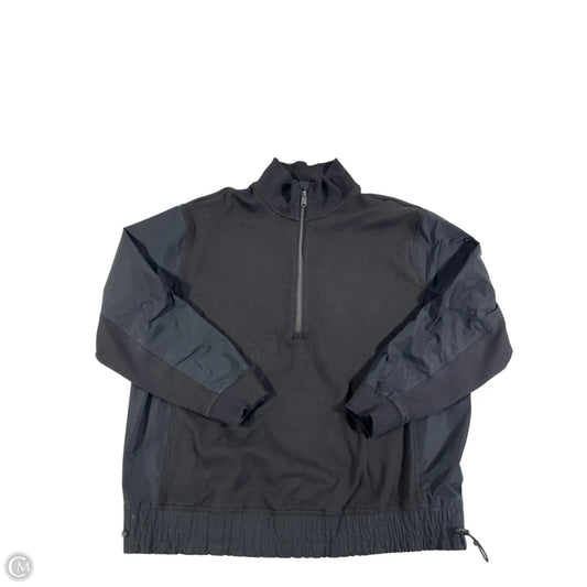 Athletic Top Long Sleeve Collar By Athleta In Black, Size: M