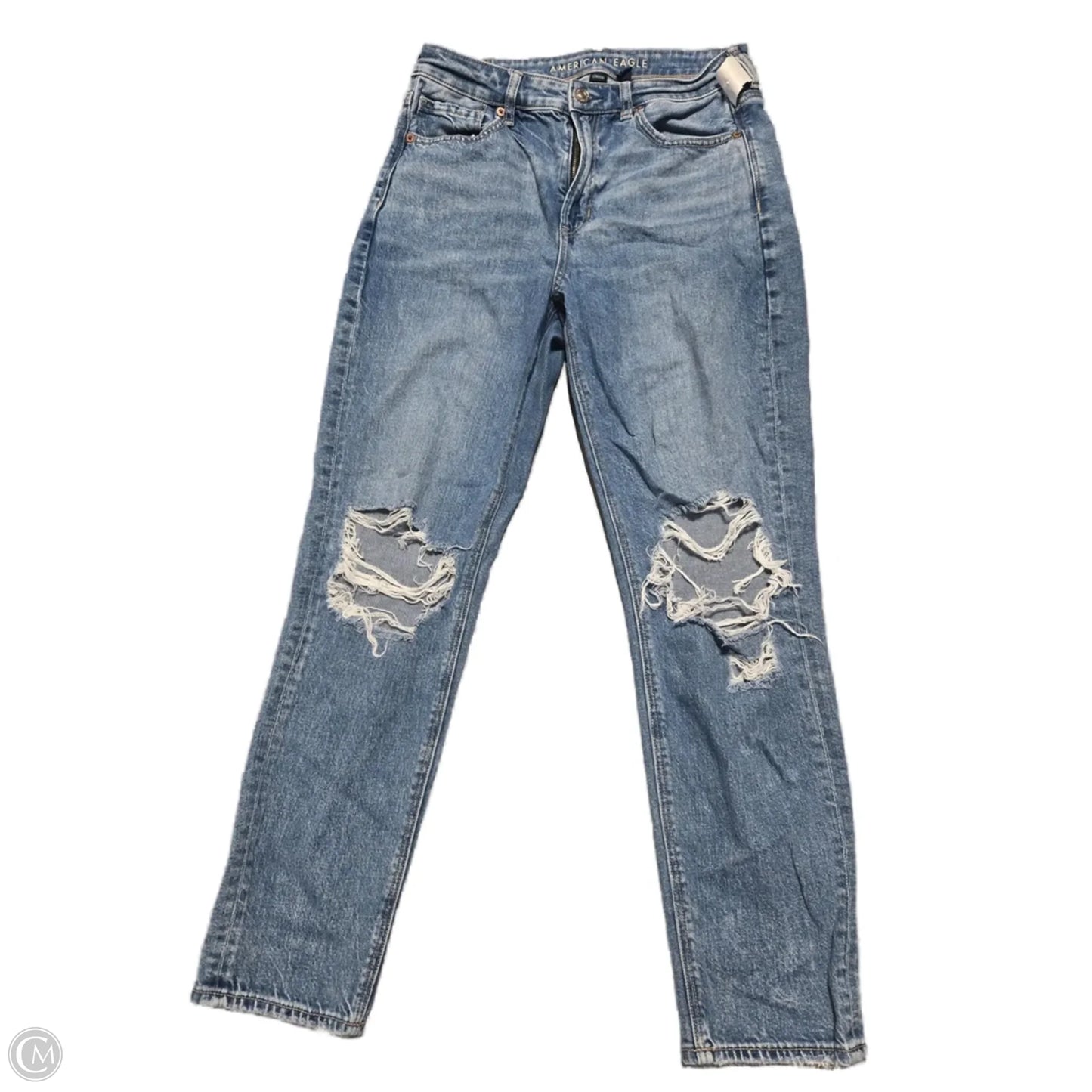 Jeans Straight By American Eagle In Blue Denim, Size: 6