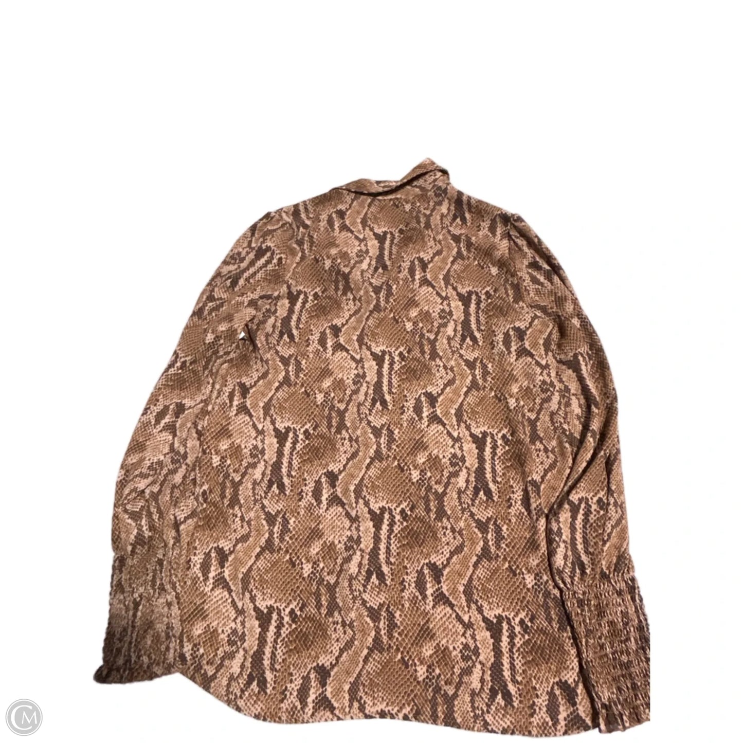 Top Long Sleeve By Express In Snakeskin Print, Size: S