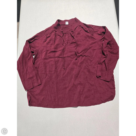 Top Long Sleeve By Old Navy In Maroon, Size: S