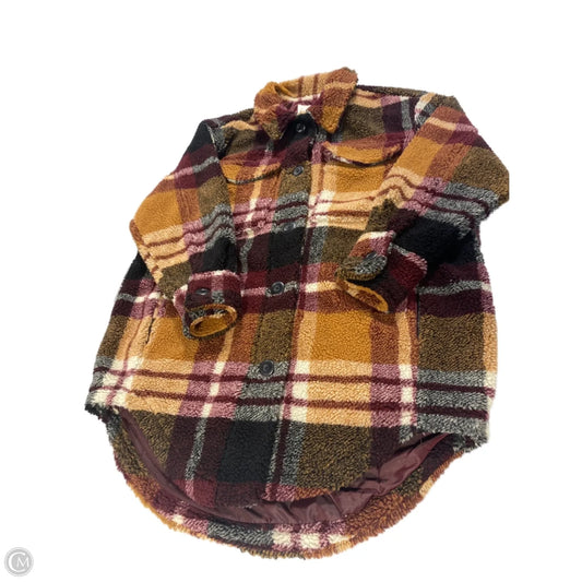 Jacket Shirt By American Eagle In Plaid Pattern, Size: M