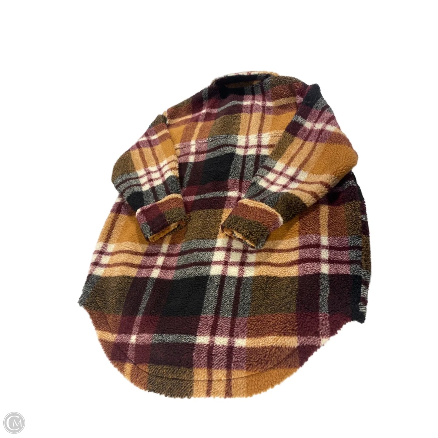 Jacket Shirt By American Eagle In Plaid Pattern, Size: M