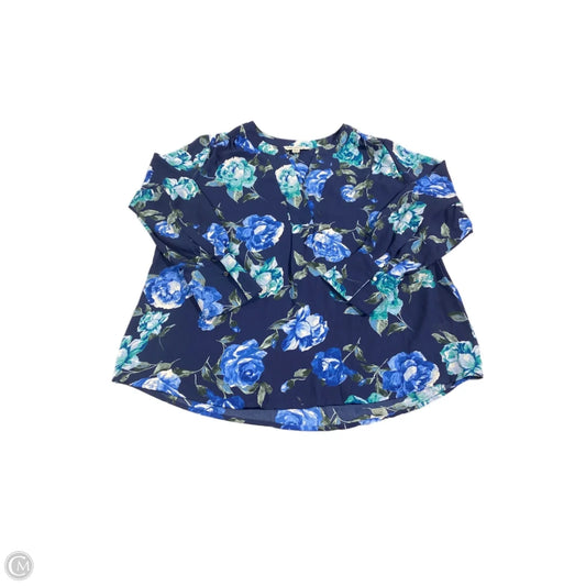 Top Long Sleeve By Counterparts In Floral Print, Size: L