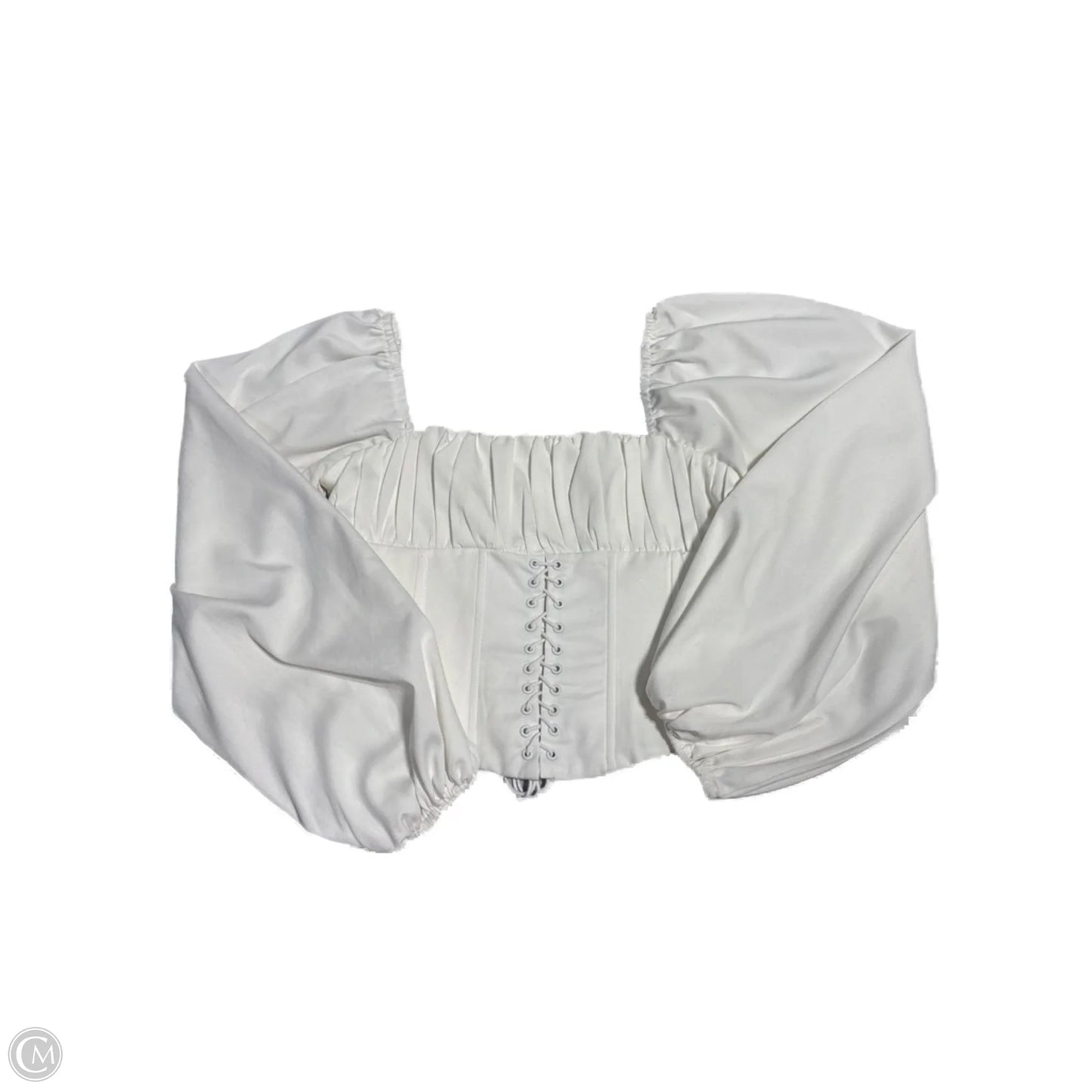 Top Long Sleeve By Cme In White, Size: S