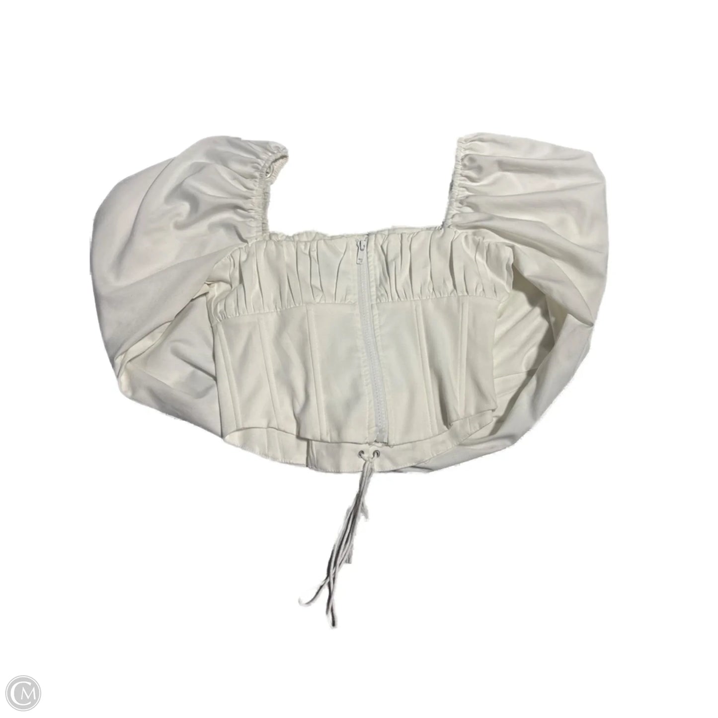 Top Long Sleeve By Cme In White, Size: S