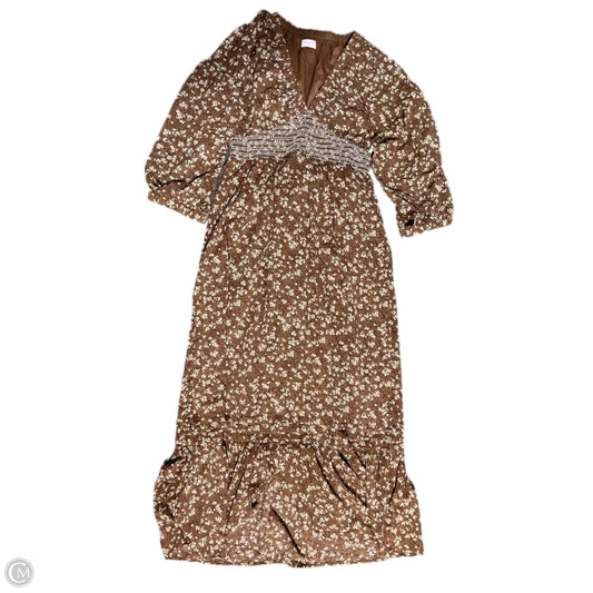 Dress Casual Maxi By Pink Lily In Brown, Size: L