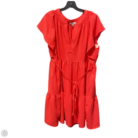 Dress Casual Short By Calvin Klein In Coral, Size: Xl