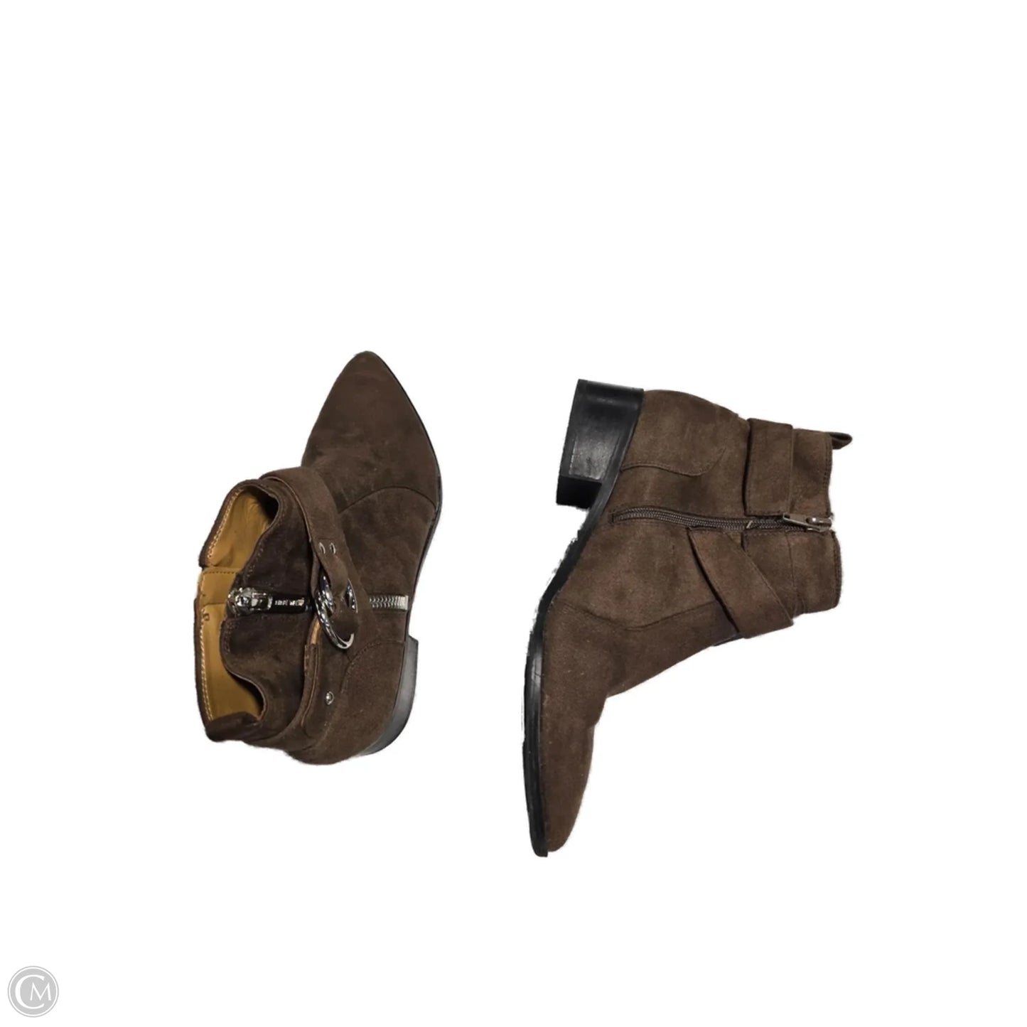 Boots Ankle Flats By Nine West In Brown, Size: 9