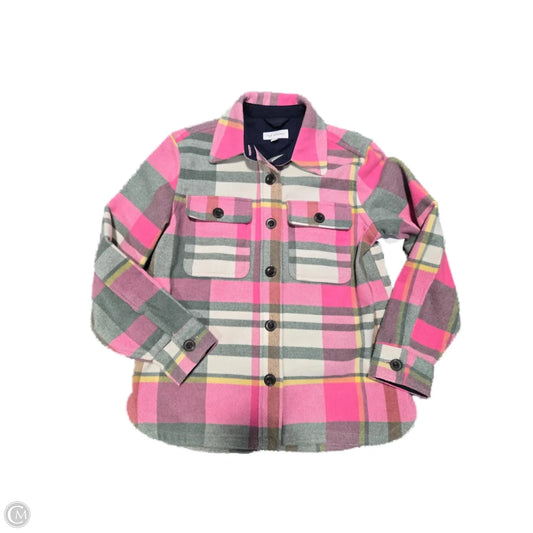 Jacket Shirt By Free Assembly In Green & Pink, Size: S