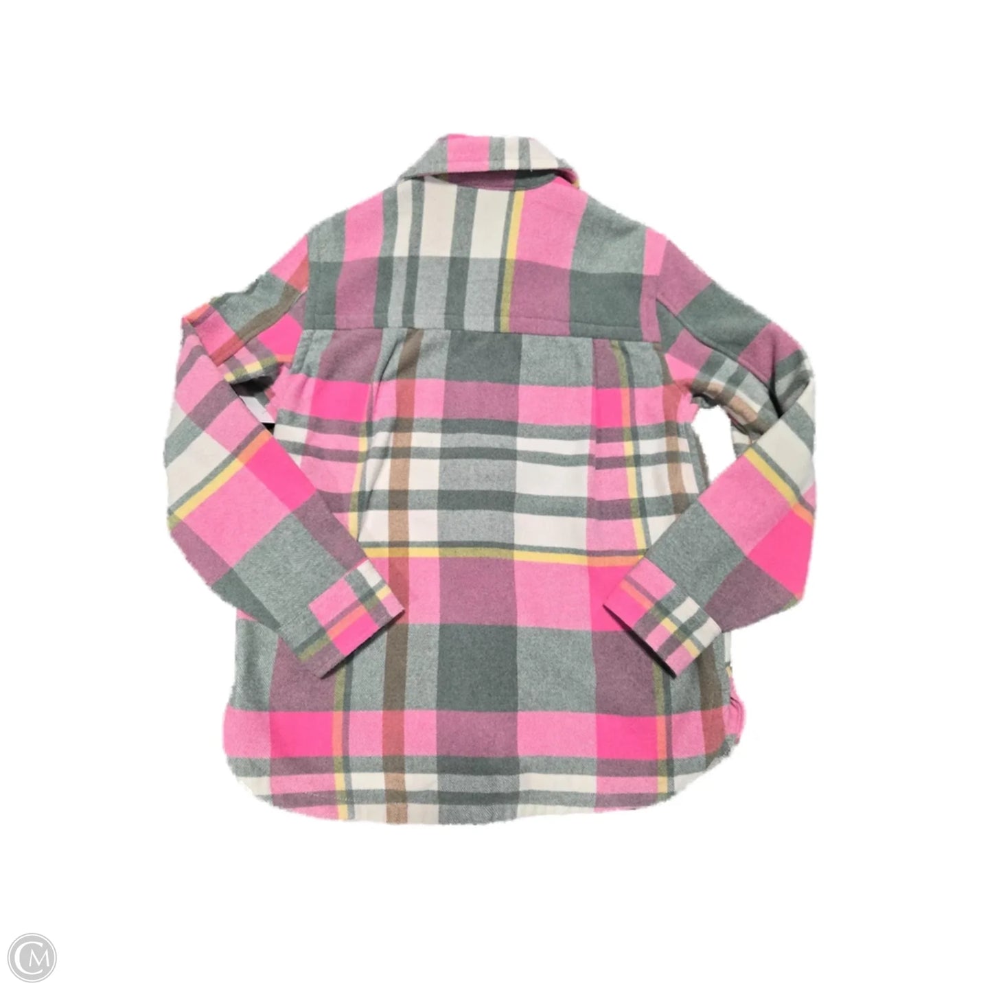 Jacket Shirt By Free Assembly In Green & Pink, Size: S