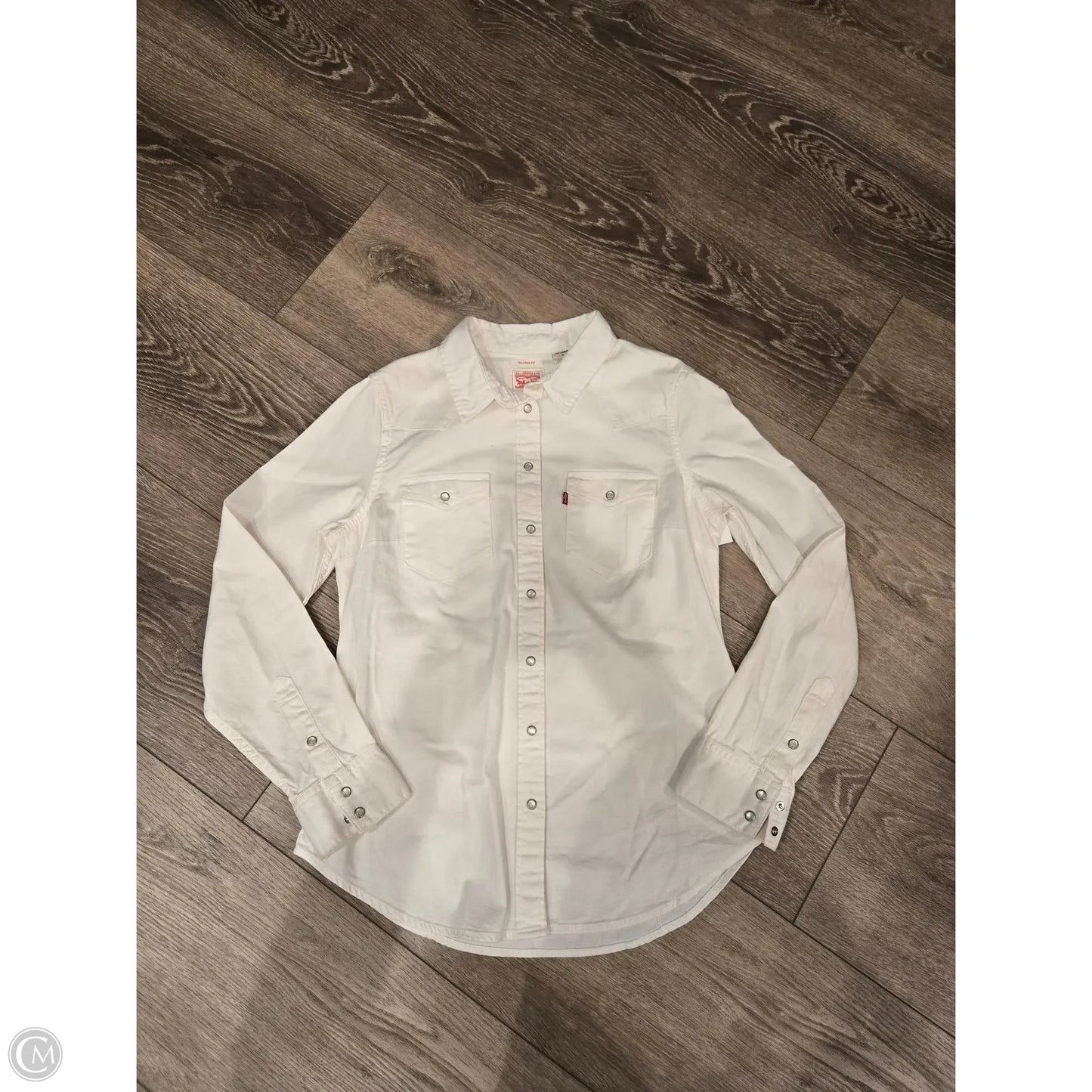 Top Long Sleeve By Levis In White, Size: M