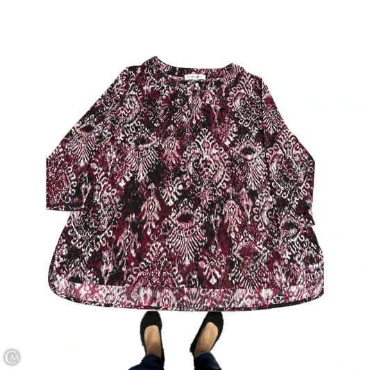 Top Long Sleeve By Jones Studio In Black & Red, Size: 1x