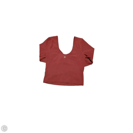 Athletic Top Long Sleeve Crewneck By Lululemon In Maroon, Size: 6